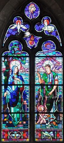 Vitrail «Sainte Monique et saint Augustin à Ostie»