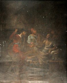 «Saint Côme et saint Damien guérissant un malade», tableau anonyme, XVIIIe siècle.