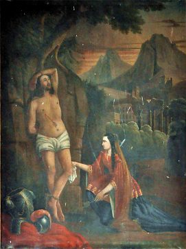 «Sainte Irène soignant saint Sébastien», tableau anonyme, XVIIIe siècle