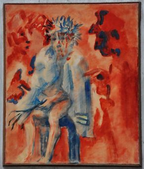 Tableau du chemin de croix peint par William Einstein (1907-1972), «Christ aux outrages»