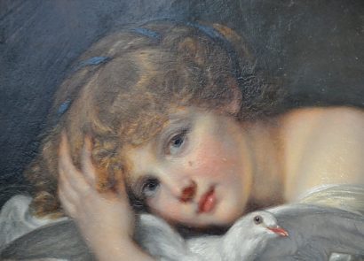 «Jeune fille à la colombe» de Jean-Baptiste Greuze (1725-1805)