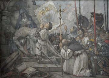 Tableau Jeanne d'Arc en prières, auteur anonyme