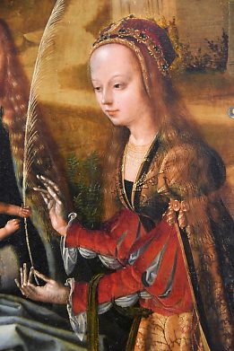 «La Vierge et l'Enfant avec sainte Barbe, détail