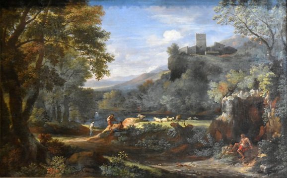 «Paysage du Latium avec bergers, troupeaux et château»