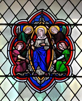 La Vierge entourée de quatre apôtres
