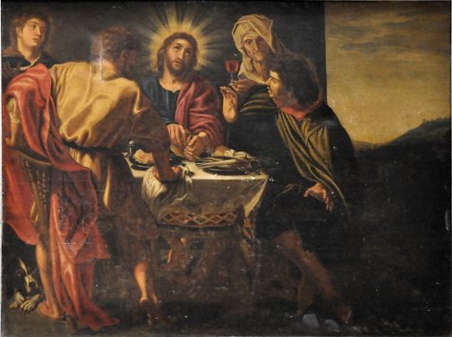 «Les Pèlerins d'Emmaüs», tableau de la première moitié du XVIIe siècle dans l'autel–retable de saint Pierre