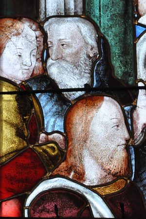 Détail de la baie 5 : Jsus et deux convives (1534)