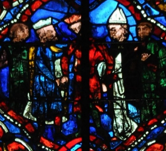 Panneau de l'entrevue entre Henri le Jeune et saint Thomas Becket