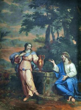 Tableau : «Jésus et la Samaritaine», XIXe siècle