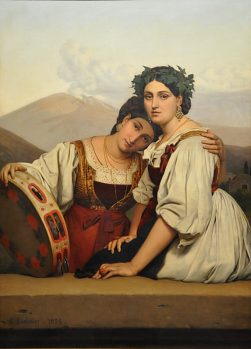 «Femmes de Sorrent de Procida, environs de Naples» Guillaume Bodinier, 1835, huile sur toile