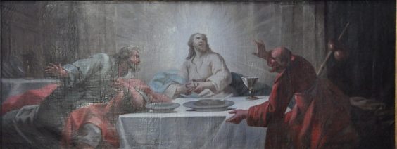 «Les pèlerins d'Emmaüs» de Mauperin, toile du XVIIIe siècle