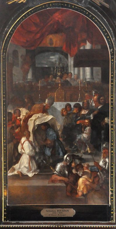 «Saint Pierre Nolasque recevant l'habit de l'ordre de Notre-Dame de Merci» par Sébastien Bourdon (1616-1671)