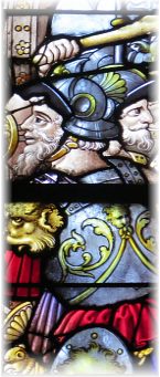 Condamnation des saints Gervais et Protais, Vitrail époque Renaissance, détail