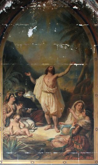 «Saint Vincent de Paul, esclave en Afrique, chante les louanges du Seigneur devant les infidèles», fresque dans une chapelle du déambulatoire nord