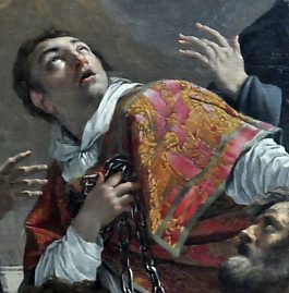 «L'Adoration du nom divin par les quatre saints» de Simon Vouet, détail