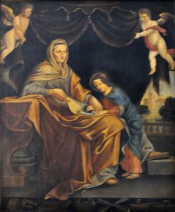 «L'Éducation de la Vierge», tableau anonyme  du XVIIe siècle