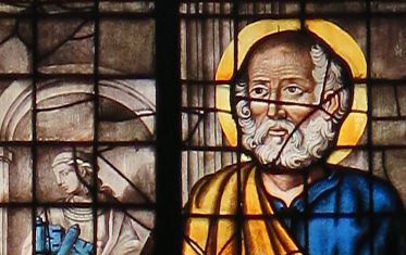 L'apôtre Pierre, vitrail de 1673, détail