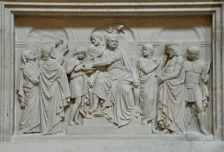 Sculpture du Chemin de Croix de James Pradier, "Jésus est condamné"