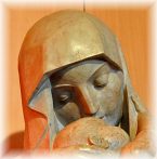 Statue de la Vierge à l'Enfant de Mlle Heuvelmans (détail)