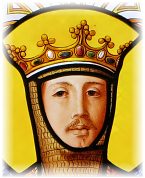 Vitrail «Saint Ferdinand Roi» avec le visage du prince défunt