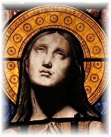 Vitrail «Sainte Rosalie Vierge» (détail)