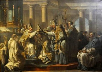 «L'Ordination &eacute;piscopale de saint Augustin» de Carl Vanloo
