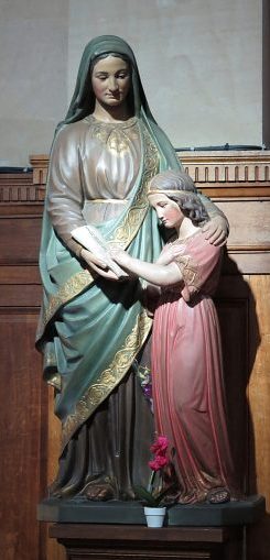 Statue d'Anne et Marie, Plâtre polychrome de Peaucelle Coquet