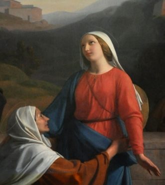 «La Visitation», toile du XIXe siècle (partie centrale)