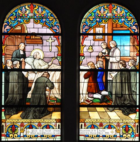 Vitrail de la Mort de saint Jean-Baptiste de La Salle