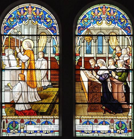 Vitrail de la Première messe de Saint Jean-Baptiste de La Salle