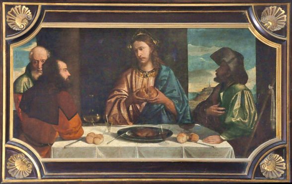 «Le repas d'Emmaüs», École du Titien, XVIe siècle