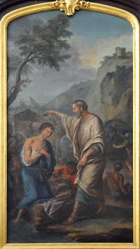 Le Baptême du Christ, tableau du retable de la chapelle des Fonts