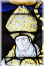 Saint Romain, vitrail dans l'abside (détail), vers 1500 
