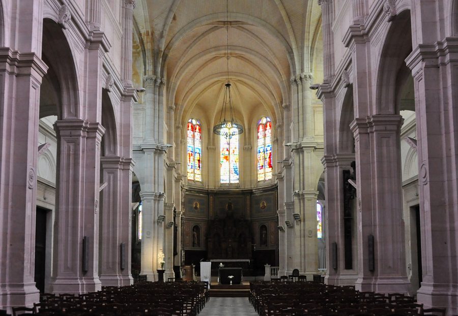 La nef et l'abside de l'église Saint-Sever à Rouen (XIXe siècle)