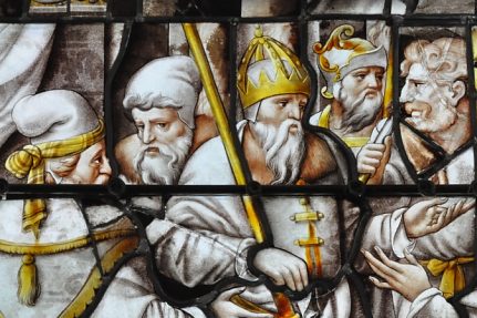 La légende de saint Sébastien (baie 10) : l'empereur Dioclétien et sa cour