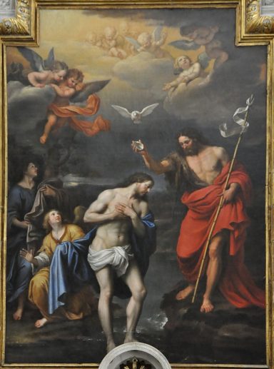 Tableau du retable : «Le Baptême du Christ» par Pierre Mignard