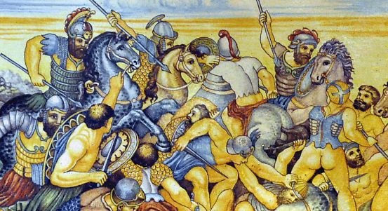 Plat décoratif «La Bataille de Constantin», détail