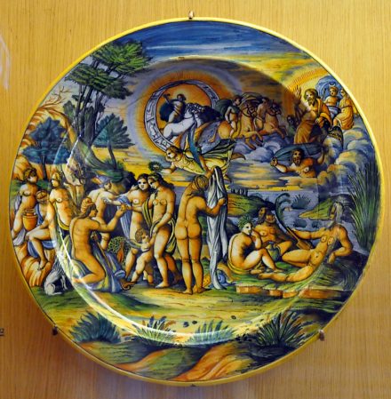 Plat avec décor mythologique «Le Jugement de Pâris»