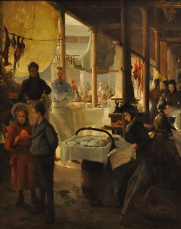 «La Revenderie» de Paul–Louis Martin dit des Amoignes (1850–1925). Huile sur toile, 1898.