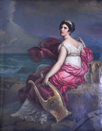 Corinne au cap Misène, peinture sur porcelaine