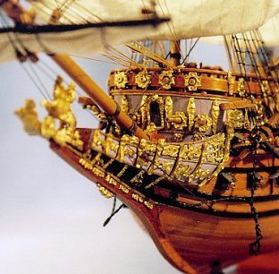 Souverain des Mers de Charles Ier Stuart. Le Ship Money semble transformé en or