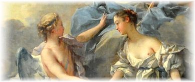 Rouen  musée des Beaux-Arts, François Boucher, Le Mariage de Psyché et de l'Amour, détail