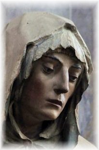 Sainte Marthe, chef-d'œuvre du maître de Chaource, église Sainte-Madeleine à Troyes, détail