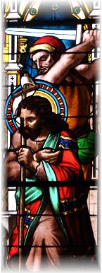 La Décollation de saint Jean-Baptiste, partiel (vitrail des années 1852-1862)