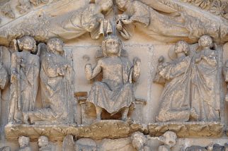 Le Christ montrant ses plaies, entouré de la Vierge et de saint  Jean.