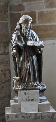 Saint Antoine (statue en pierre polychrome)