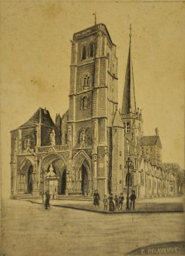 Dessin de l'église Notre–Dame à Auxonne
