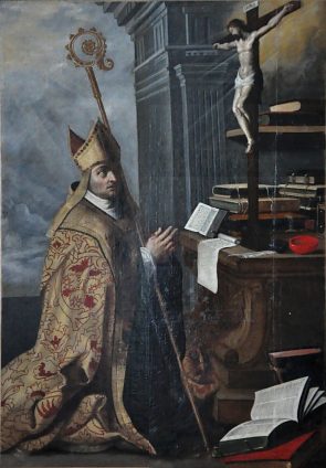 «Évêque en prière» (peut-être  saint Ambroise).