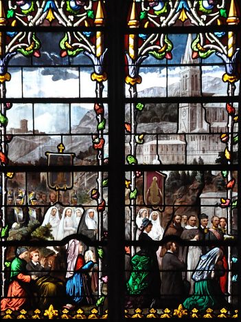 «La Procession du 4 avril 1864 à Lourdes», détail