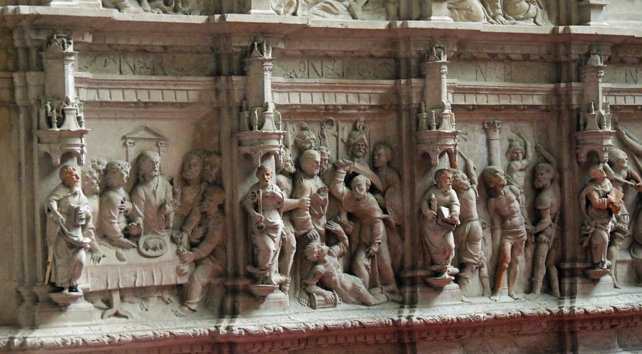 Le retable de la Passion (1531), attribué à Nicolas Gaudinet, sculpture en pierre.